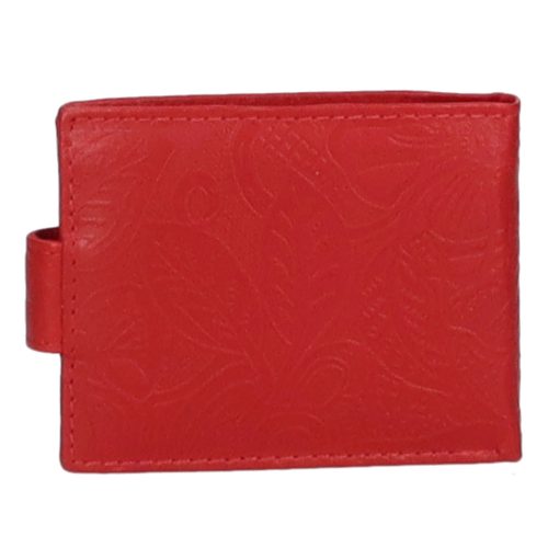 86682 piros bőr női kártyatartó és pénztárca