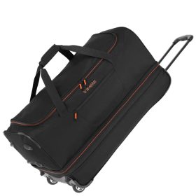Travelite 96276-01 Basics L fekete narancssárga 70 cm nagy méretű gurulós utazótáska 
