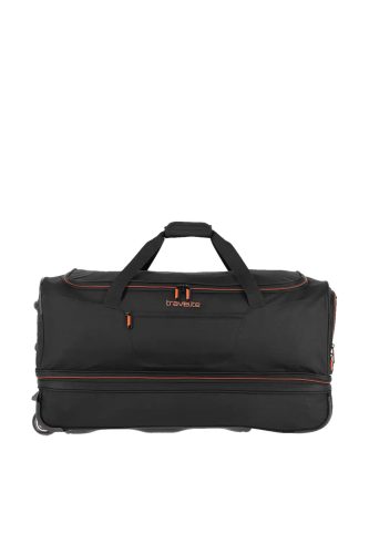 Travelite 96276-01 Basics L fekete narancssárga 70 cm nagy méretű gurulós utazótáska 