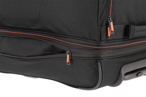 Travelite 96276-01 Basics L fekete narancssárga 70 cm nagy méretű gurulós utazótáska 