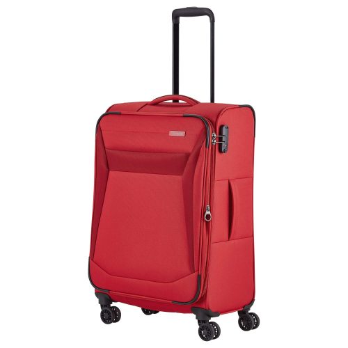 Travelite 80048-10 Chios M piros 4 kerekű bővíthető közepes méretű bőrönd 