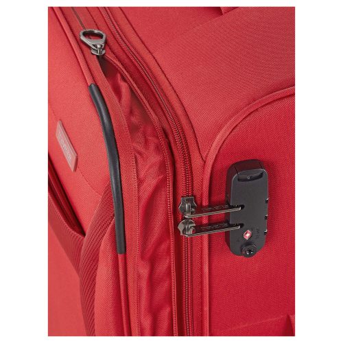 Travelite 80048-10 Chios M piros 4 kerekű bővíthető közepes méretű bőrönd 