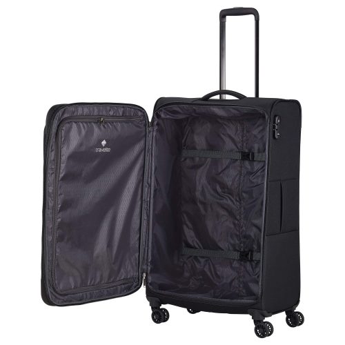 Travelite 80049-01 Chios L fekete 4 kerekű bővíthető nagy méretű bőrönd 