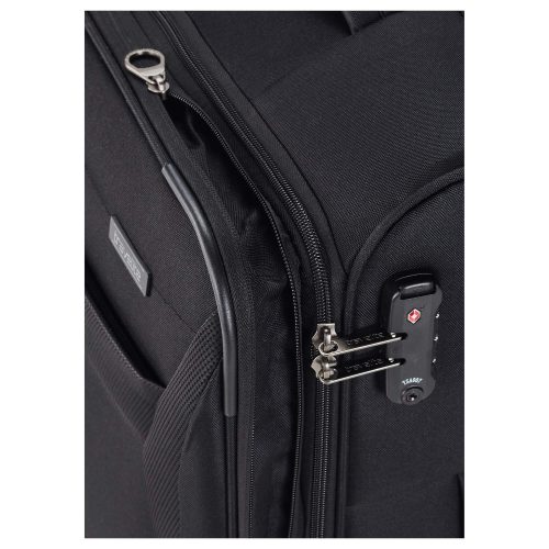 Travelite 80048-01 Chios M fekete 4 kerekű közepes méretű bőrönd 