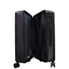Benzi 5702 M fekete 4 kerekű közepes méretű bőrönd