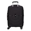 Benzi BZ5711 M fekete bőrönd bővíthető közepes méretű bőrönd