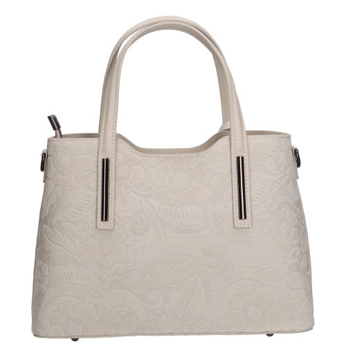 Olasz bőr 5136 bézs virágos táska