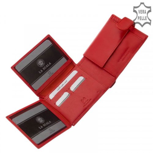 La Scala TGN1027/T piros bőr pénztárca