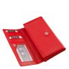 La Scala ANC155 piros hátul kártyatartós bőr női pénztárca