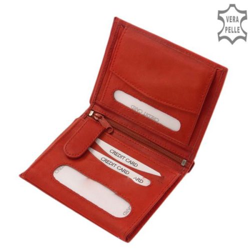 La Scala DK-01 piros bőr női pénztárca 