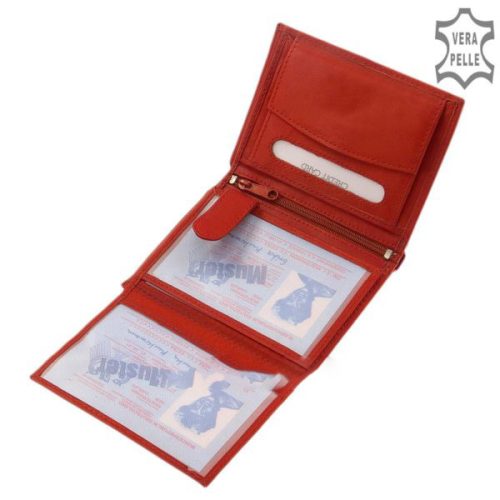 La Scala DK-01 piros bőr női pénztárca 