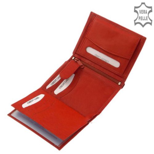 La Scala DK-01 piros bőr női pénztárca 