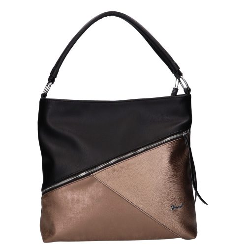 Karen 1514 fekete bronz A/4 rostbőr női válltáska
