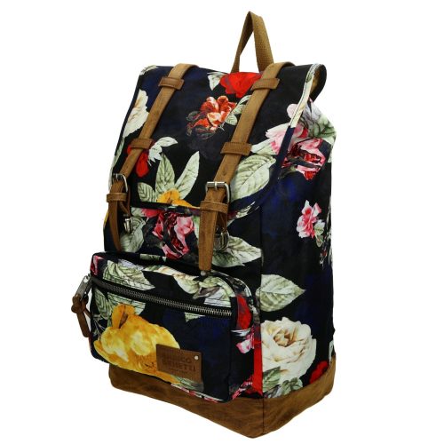 Enrico Benetti Santiago fekete virágos laptoptartós hátizsák 17" 46162 959 