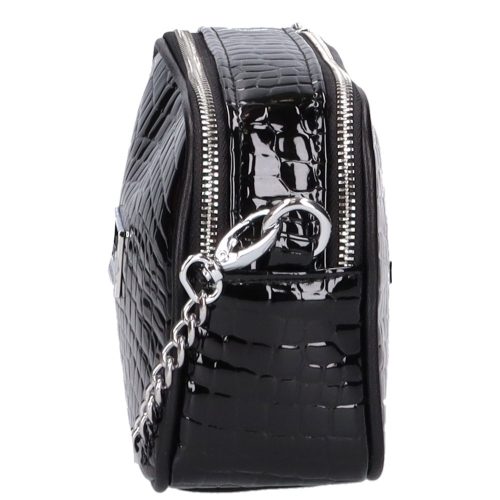 Karen 1548 bis fekete lakk rostbőr női oldaltáska