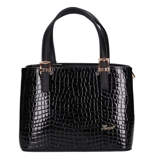 Karen 1433 fekete lakk krokó táska