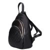 Karen 2402-H fekete grafit fényes rostbőr női hátizsák 
