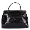 Chiara M 8001 fekete lakk krokó táska