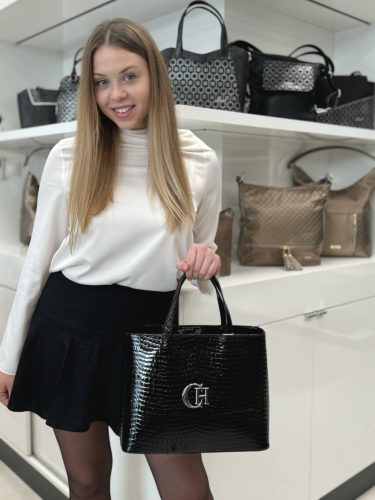 Chiara M 876 fekete lakk kroko táska
