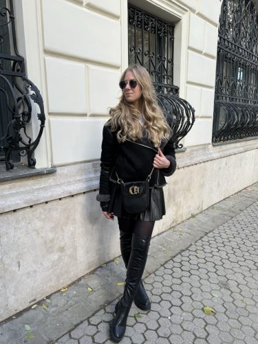 K 773 fekete ezüst rostbőr női táska