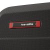 Travelite Vector M fekete 4 kerekű bővíthető közepes méretű bőrönd 