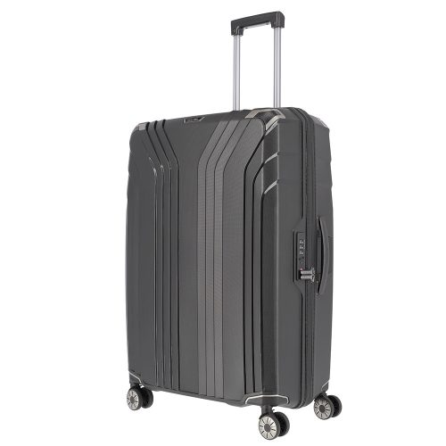 Travelite Elvaa L fekete 4 kerekű nagy méretű prémium bőrönd
