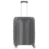 Travelite Elvaa M fekete 4 kerekű bővíthető közepes méretű bőrönd 