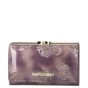   Gregorio BT-108 bronz lepkés lakk bőr női kicsi pénztárca