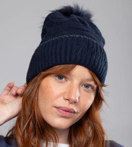 Anekke Shoen 37700-532 kék pomponos sapka