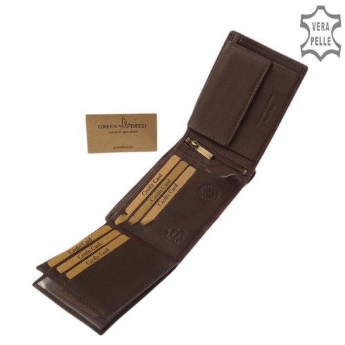 Green Deed GDH1021 barna bőr férfi pénztárca