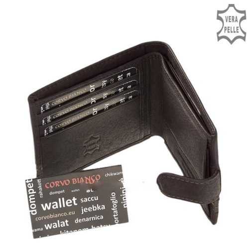 Corvo Bianco CVL1002/T-fekete bőr férfi pénztárca