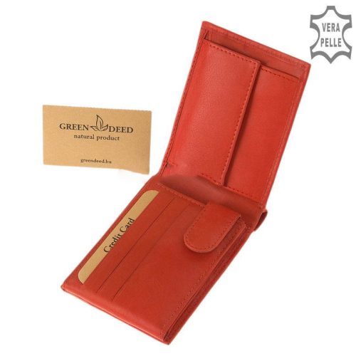 Green Deed CVT102 piros bőr női pénztárca