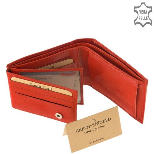 Green Deed CVT102 piros bőr női pénztárca