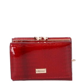   Kroko Mander J11-009 piros lakk bőr keretes kicsi pénztárca
