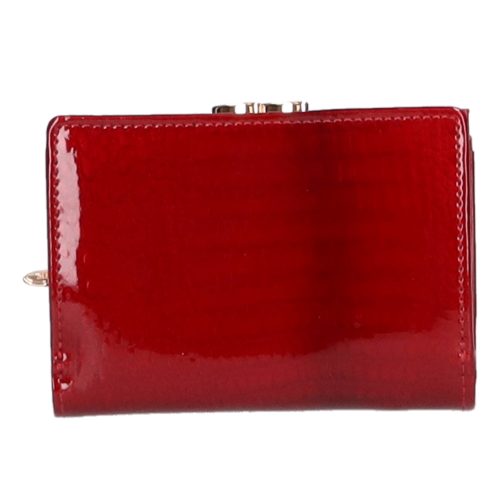 Kroko Mander J11-009 piros lakk bőr keretes kicsi pénztárca