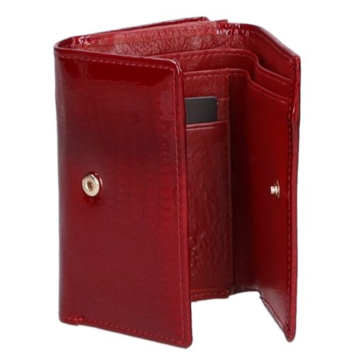 Kroko Mander J11-009 piros lakk bőr keretes kicsi pénztárca