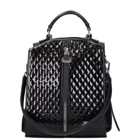 Karen D 408 fekete lakk steppelt hátizsák 