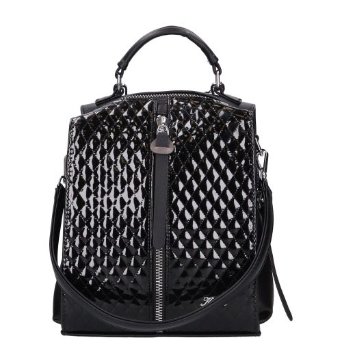 Karen D 408 fekete lakk steppelt hátizsák 