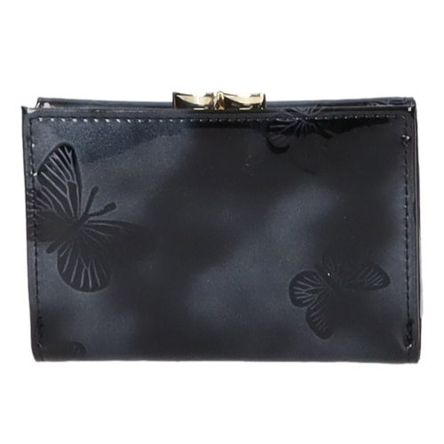 Gregorio BT-117 fekete lakk bőr kicsi pénztárca