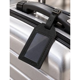 Travelite fekete bőr bőröndcímke