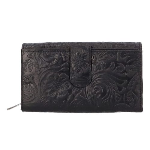 Sylvia Belmonte IM04 fekete virágos női pénztárca