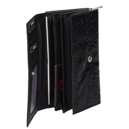 Sylvia Belmonte IM04 fekete virágos női pénztárca