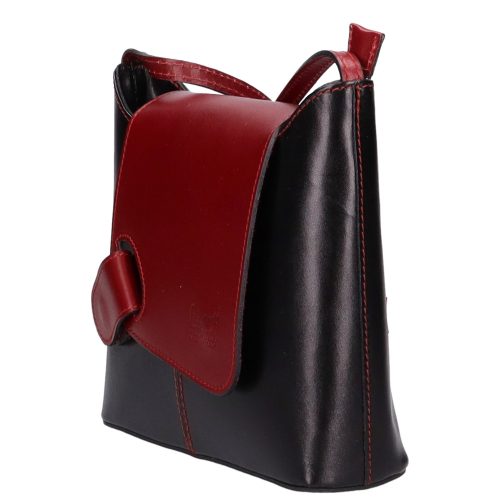  Olasz bőr 12355 fekete piros táska