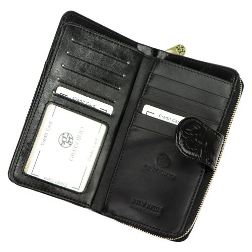 Gregorio HL116 fekete virágos női pénztárca