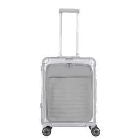   Travelite Next S+ ezüst laptoptartós kabin méretű prémium alumínium bőrönd 