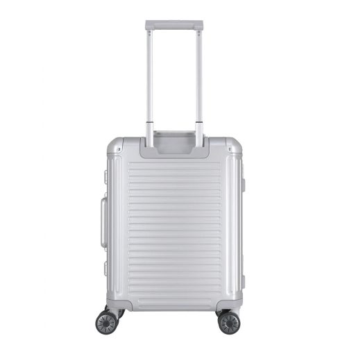 Travelite Next S+ ezüst laptoptartós kabin méretű prémium alumínium bőrönd 