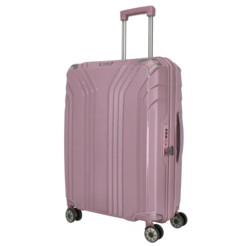 Travelite Elvaa M rose 4 kerekű bővíthető közepes méretű prémium bőrönd 