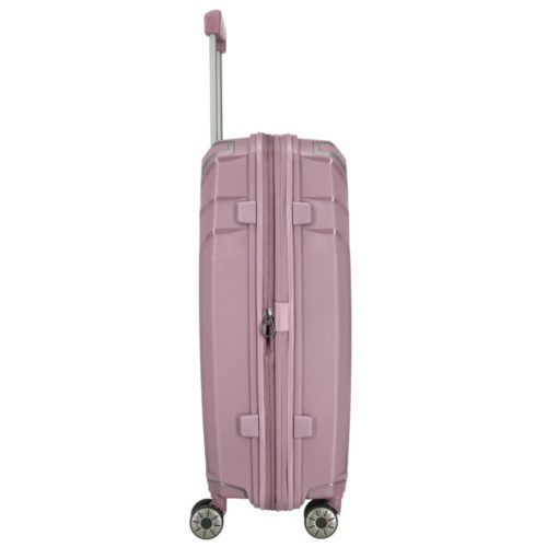 Travelite Elvaa M rose 4 kerekű bővíthető közepes méretű prémium bőrönd 