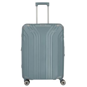   Travelite Elvaa M blaugrau 4 kerekű bővíthető közepes méretű prémium bőrönd 