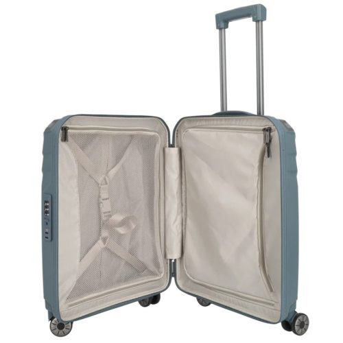 Travelite Elvaa S blaugrau kabin méretű prémium bőrönd